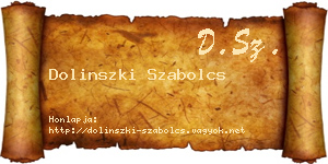 Dolinszki Szabolcs névjegykártya